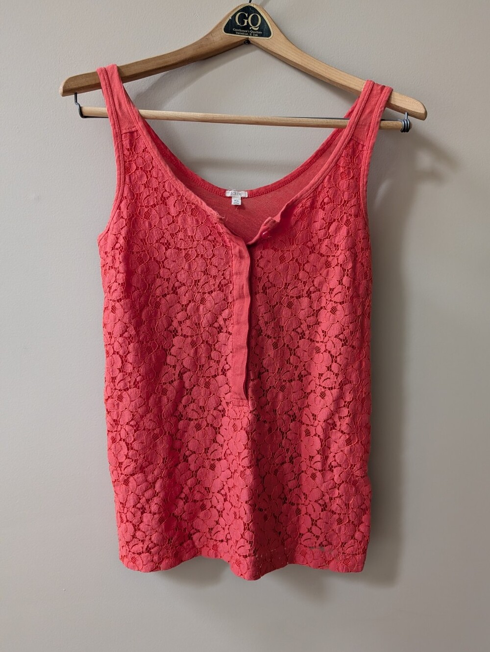 J. Crew Lace Overlay Coral Tank Top - Women